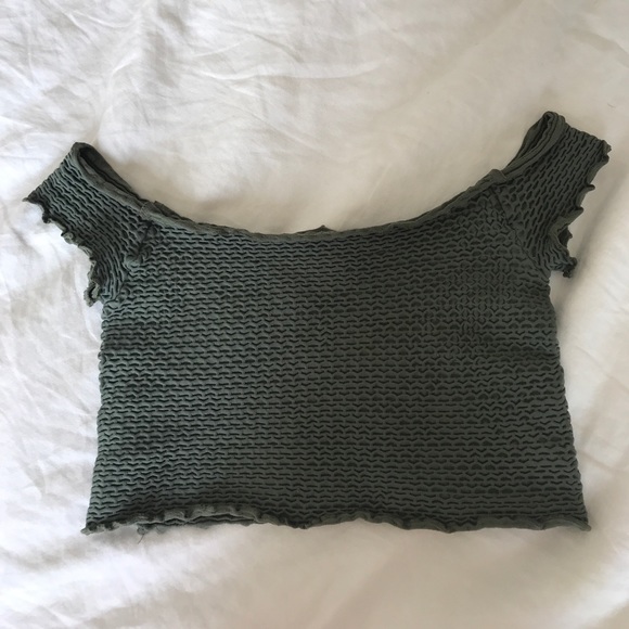 Free People Tops - Free People Smocked Crop Top — Olive
